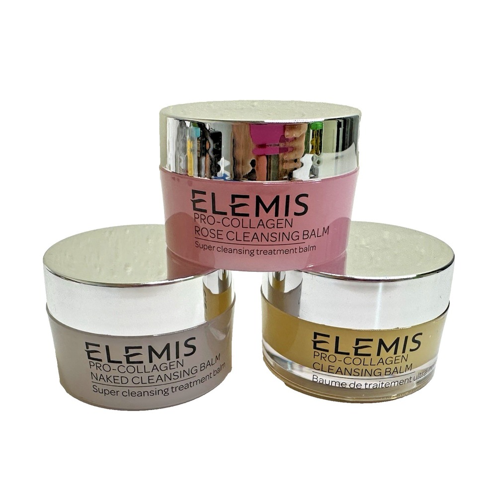Elemis Pro Collagen cleansing Balms Rose Naked .7 oz Set of 3 No box
